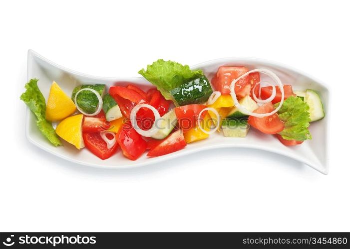 Vegetable salad isolated on white background
