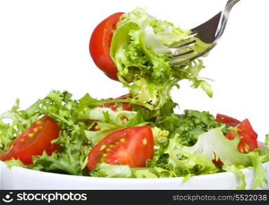 vegetable salad on white background