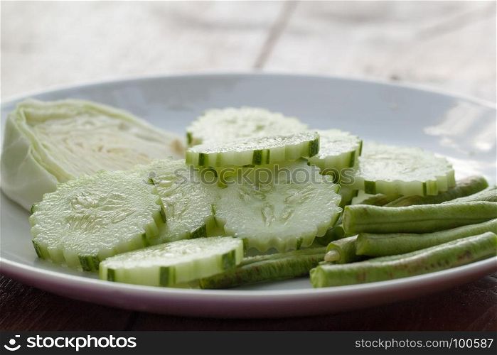 Vegetable side dish on white plate