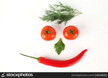 vegetable smile isolated on white