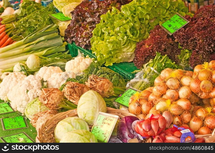 vegetables at a farmer market. variety of vegetables