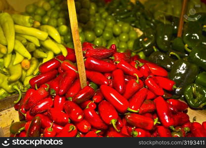 Vegetables at a market stall, Xochimilco, Mexico