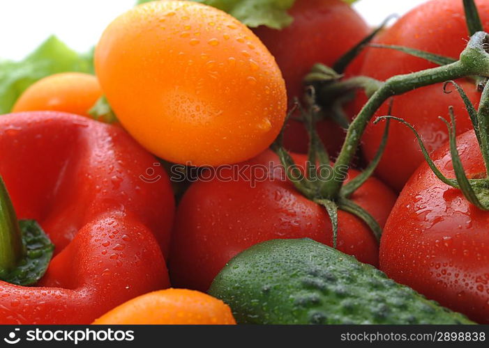 vegetables in the basket close up