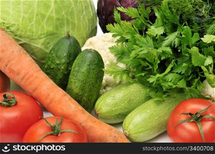 vegetables isolated on a white