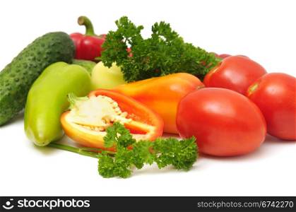 vegetables isolated on a white