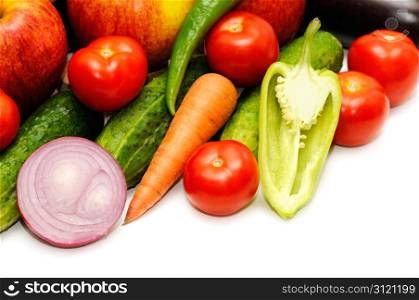 vegetables isolated on a white background