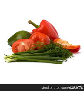 vegetables isolated on white background