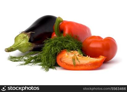 vegetables isolated on white background close up