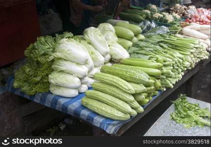 vegetables market in bangkok