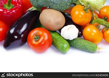 vegetables on the white background