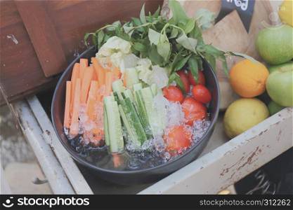 vegetables with ice