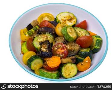 Vegetarian food: grilled vegetables. Studio Photo. Vegetarian food: grilled vegetables