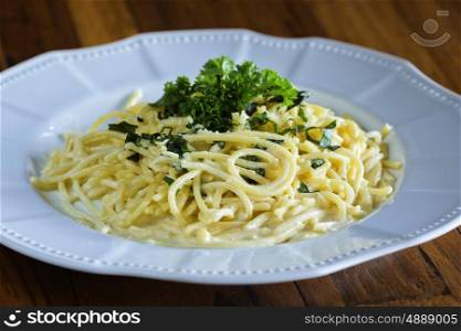 Vegetarian Pasta on the plate&#xA;