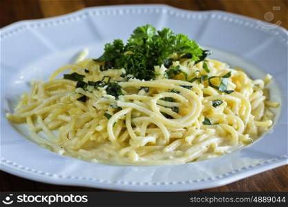 Vegetarian Pasta on the plate&#xA;