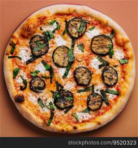 Vegetarian pizza with roasted vegetables