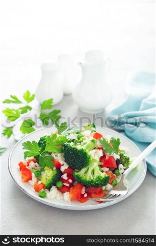 Vegetarian risotto, rice with vegetables