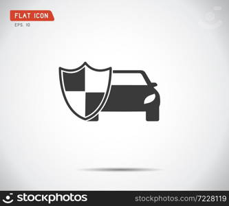 vehicle icon shield, auto car guard insurance logo vector illustration