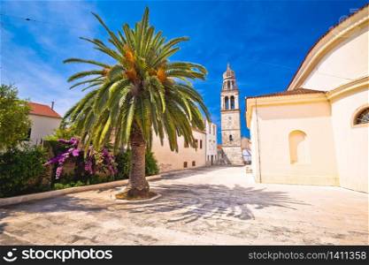 Vela Luka: Town of Vela Luka on Korcula island church and old stone square view, archipelago of southern Dalmatia, Croatia