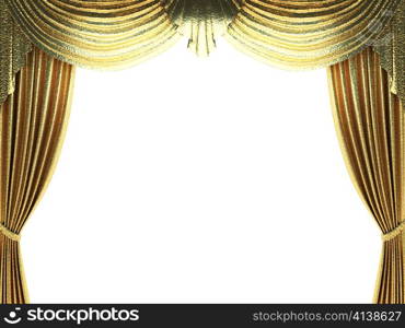 velvet curtain opening scene made in 3d