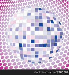 Velvet disco ball, vector background illustration