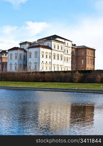 Venaria Reale (Italy) royal palace, view from the pool