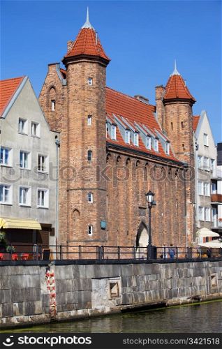 Vendors Gate (Polish: Brama Straganiarska) historic landmark in the Old Town of Gdansk, Poland
