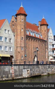 Vendors Gate (Polish: Brama Straganiarska) historic landmark in the Old Town of Gdansk, Poland