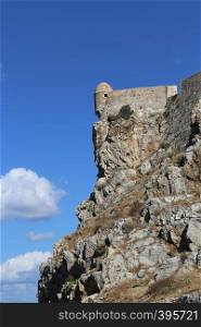 Venetian fortress Fortezza in Rethymno on the coast of the Cretan Sea, Crete island, Greece