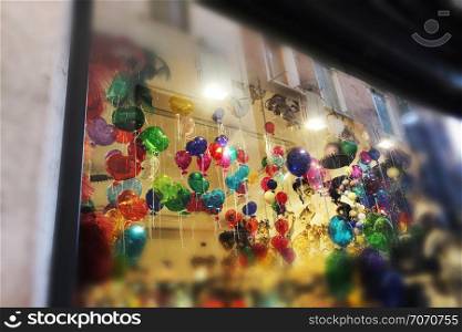 venetian glass balloons. multicolor decoration