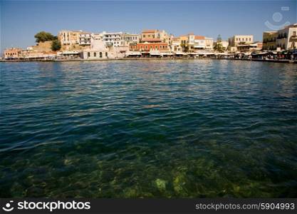 venetian port of chania in the island of crete, greece