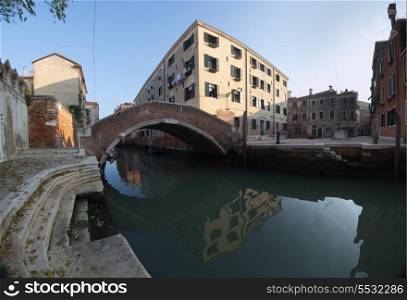 Venetian square and channel with bridge