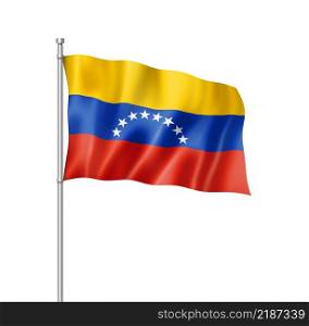 Venezuela flag, three dimensional render, isolated on white. Venezuelan flag isolated on white