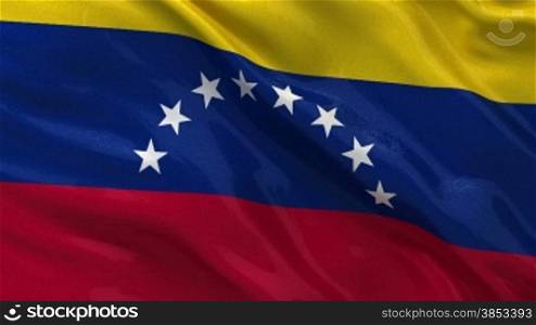 Venezuela Flagge im Wind. Endlosschleife.