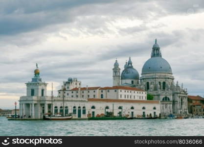 Venice. Basilica of Santa Maria della Salute.. View of the Basilica of Santa Maria della Salute with Venetian lagoon.