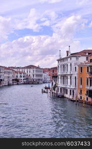 venice, beautiful romantic italian city on sea with great canal and gondolas