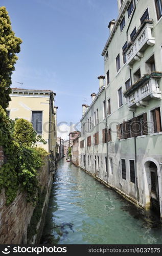 venice, beautiful romantic italian city on sea with great canal and gondolas