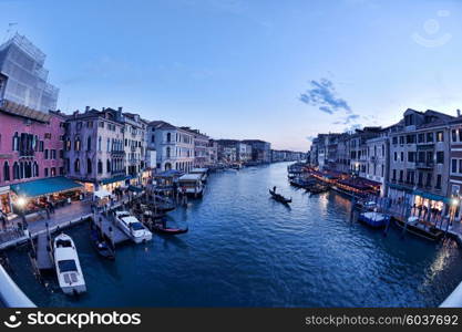 venice, beautiful romantic italian city on sea with great canal and gondolas