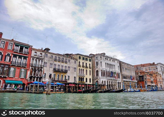 venice, beautiful romantic italian city on sea with great canal and gondolas