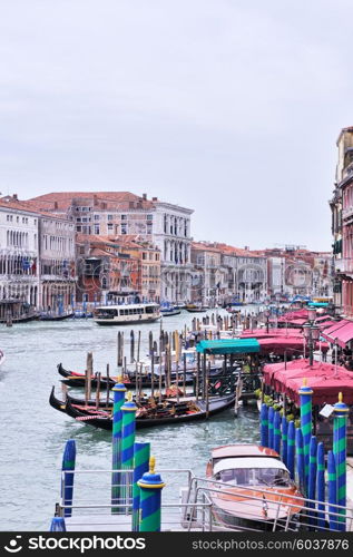 venice, beautiful romantic italian city on sea with great canal and gondolas