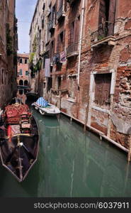 venice, beautiful romantic italian city on sea with great canal and gondolas