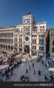 VENICE, ITALY - 8 MARCH, 2014: Saint Mark Square in Venice, Italy on 8 March, 2014. Piazza San Marco is the principal public square of Venice, Italy.