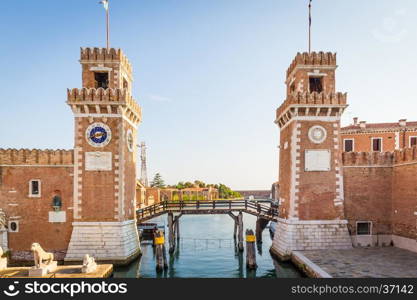 Venice, Italy - Arsenale main entrance with Canal