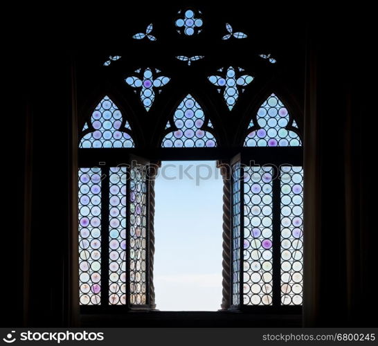 Venice, Italy. Detail of a window silhouette.