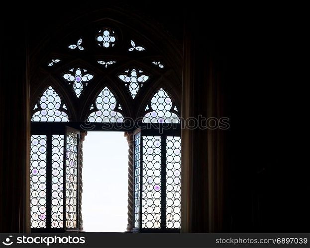Venice, Italy. Detail of a window silhouette.