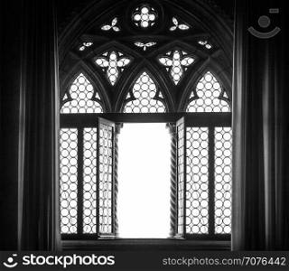 Venice, Italy. Detail of a window silhouette.