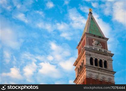 Venice, Italy - Detail of San Marco Campanile in the early morning
