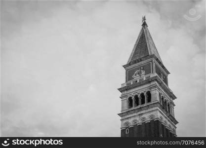 Venice, Italy - Detail of San Marco Campanile in the early morning