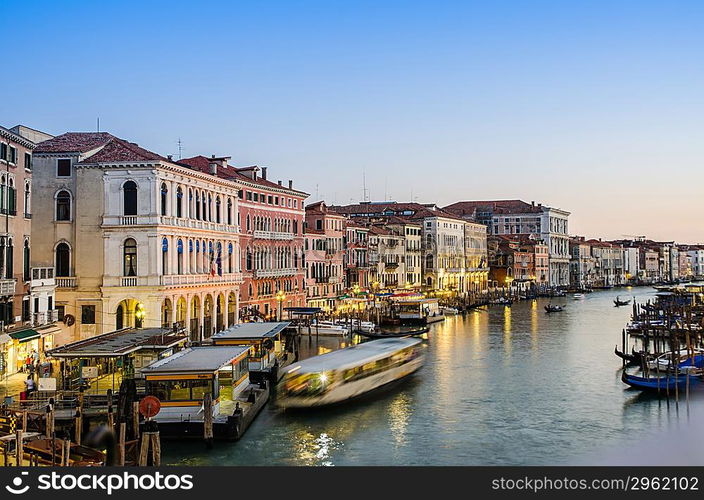 VENICE, ITALY - JUNE 30: View from Rialto bridge on June 30, 2012 in Venice, Italy. Rialto is the biggest bridge in Venice