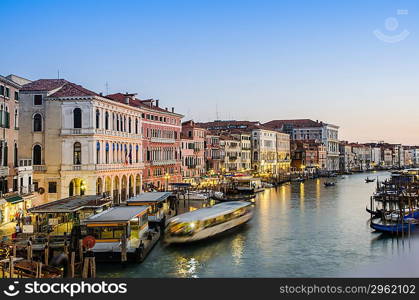 VENICE, ITALY - JUNE 30: View from Rialto bridge on June 30, 2012 in Venice, Italy. Rialto is the biggest bridge in Venice