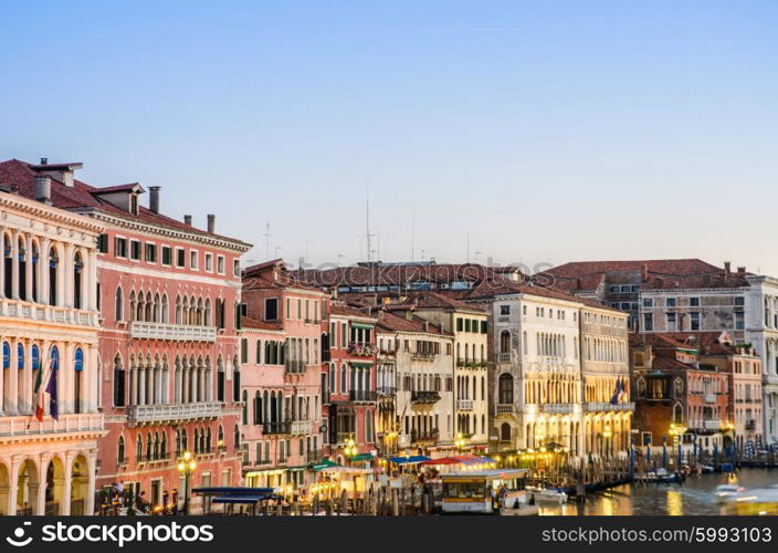 VENICE, ITALY - JUNE 30: View from Rialto bridge on June 30, 2012 in Venice, Italy. Rialto is the biggest bridge in Venice